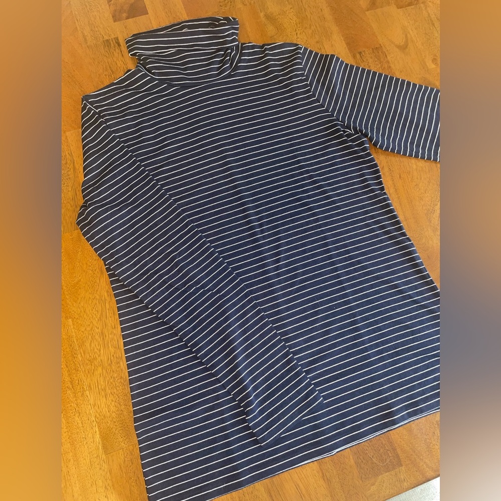 Banana Republic Dark Blue and White Striped Top